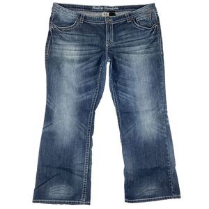 Harley-Davidson Straight Mid‎ Rise Jeans Flap Pockets Womens 24 (44x31 Measured)